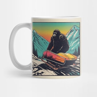 Grumpy Bigfoot Bobsleigh in Winter Mug